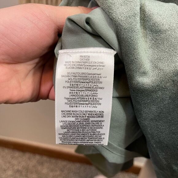 BCBGMaxazria Green Faux Suede Sleeveless Dress L - Picture 7 of 7